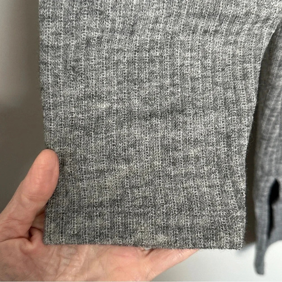 Dennis by Dennis Basso Ribbed Longline Gray Cardigan  1X Minimalistic Neutral - Picture 11 of 13